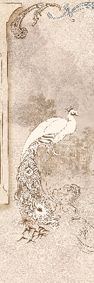 Blackout roller blind for window Vintage birds