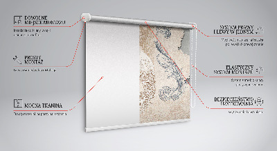 Blackout roller blind for window Vintage birds