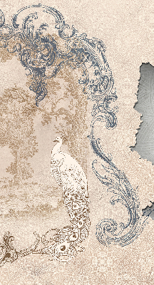 Blackout roller blind for window Vintage birds
