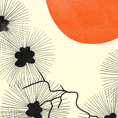 Fabric roller blind for window Dandelions