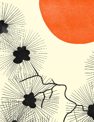 Fabric roller blind for window Dandelions