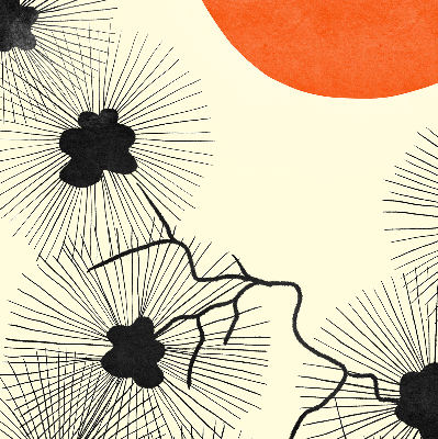 Fabric roller blind for window Dandelions