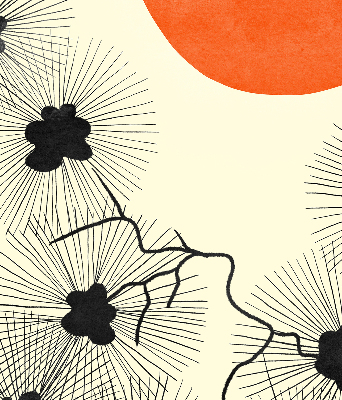 Fabric roller blind for window Dandelions