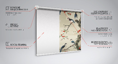 Blackout roller blind Birds on a tree
