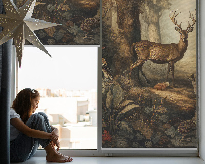 Blackout roller blind for window Animals in the forest