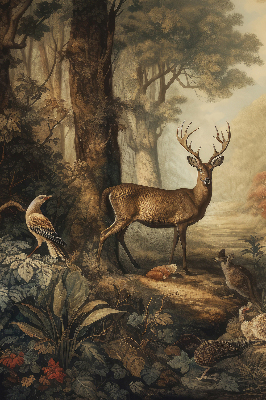 Blackout roller blind for window Animals in the forest