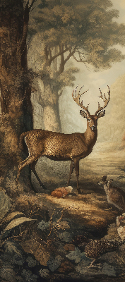 Blackout roller blind for window Animals in the forest