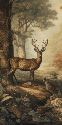 Blackout roller blind for window Animals in the forest