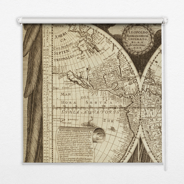 Blackout roller blind Old world map
