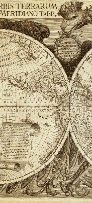 Blackout roller blind Old world map
