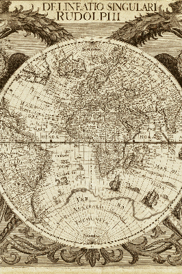 Blackout roller blind Old world map