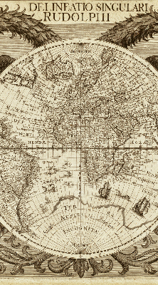 Blackout roller blind Old world map