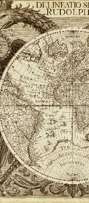 Blackout roller blind Old world map
