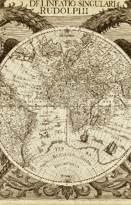 Blackout roller blind Old world map