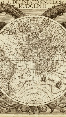 Blackout roller blind Old world map