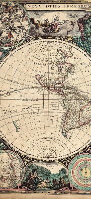 Blackout roller blind for window World map