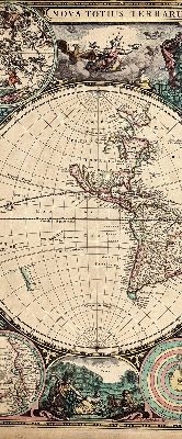 Blackout roller blind for window World map