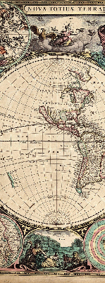 Blackout roller blind for window World map