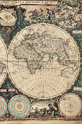 Blackout roller blind for window World map