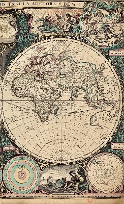 Blackout roller blind for window World map
