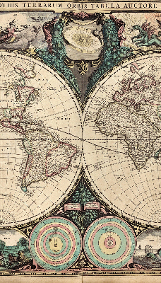 Blackout roller blind for window World map