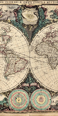 Blackout roller blind for window World map