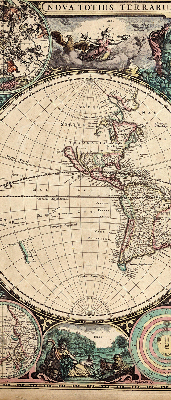 Blackout roller blind for window World map