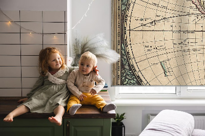 Blackout roller blind for window World map