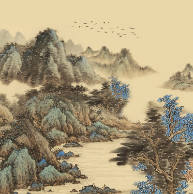 Fabric roller blind for window Mountains