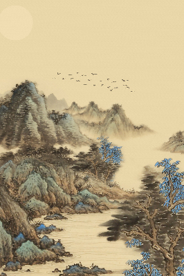 Fabric roller blind for window Mountains