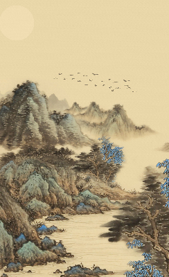 Fabric roller blind for window Mountains