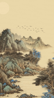 Fabric roller blind for window Mountains
