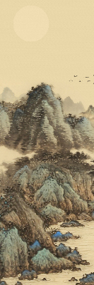 Fabric roller blind for window Mountains