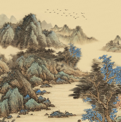 Fabric roller blind for window Mountains