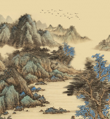 Fabric roller blind for window Mountains