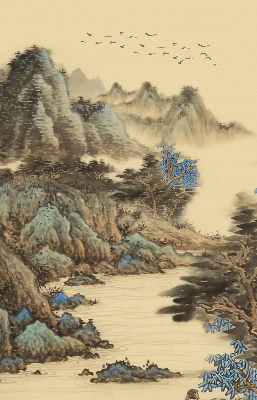 Fabric roller blind for window Mountains