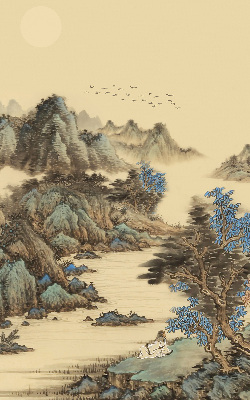 Fabric roller blind for window Mountains