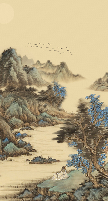 Fabric roller blind for window Mountains