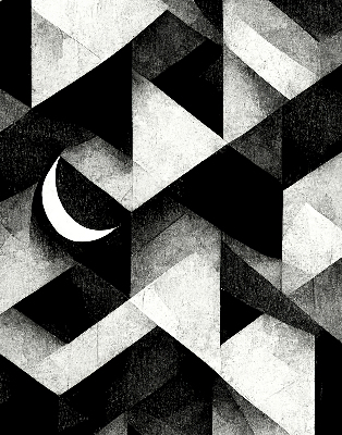 Blackout roller blind Triangles in abstraction