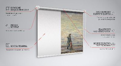 Blackout roller blind for window People on the water