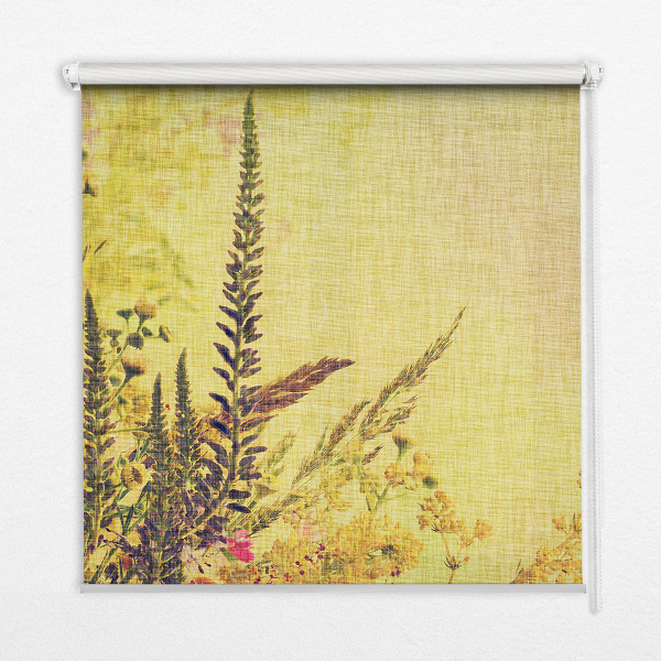 Fabric roller blind for window Plants