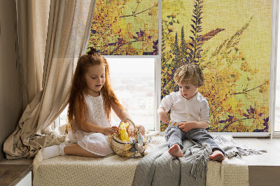 Fabric roller blind for window Plants