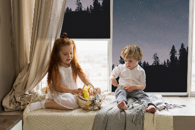 Fabric roller blind for window Starry sky