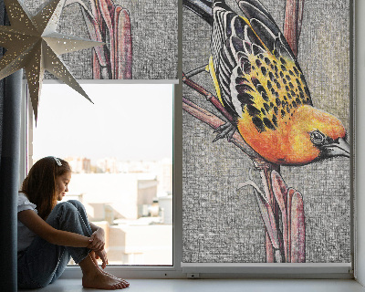 Blackout roller blind A bird on a branch