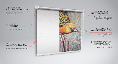 Blackout roller blind A bird on a branch