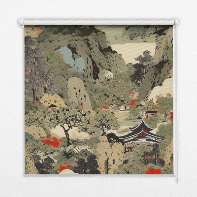 Fabric roller blind for window Mountain