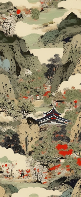 Fabric roller blind for window Mountain