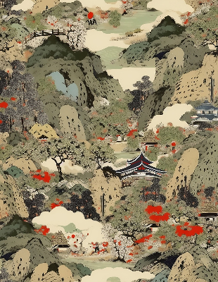 Fabric roller blind for window Mountain