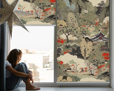 Fabric roller blind for window Mountain
