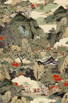 Fabric roller blind for window Mountain